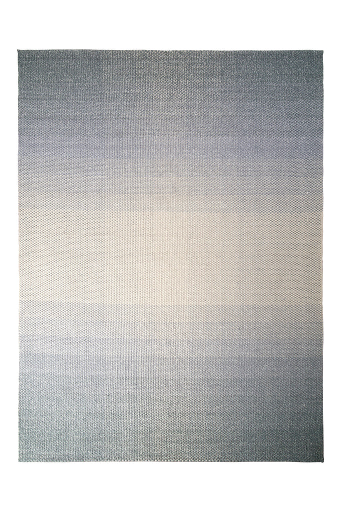 Handmade Modern Rug In Silver-Gray And Blue Gradient Pattern - 19918