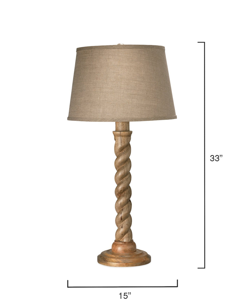 Barley Twist Table Lamp-Brown