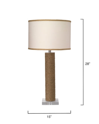 Cylinder Rope Table Lamp-Brown