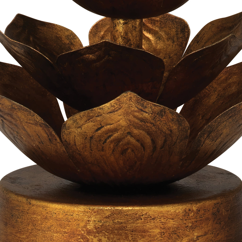 Flowering Lotus Table Lamp-Antique Gold