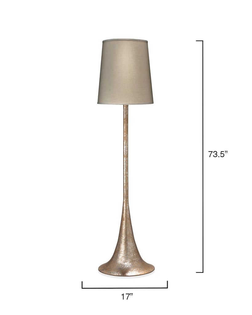 Hammered Metal Floor Lamp-Champagne