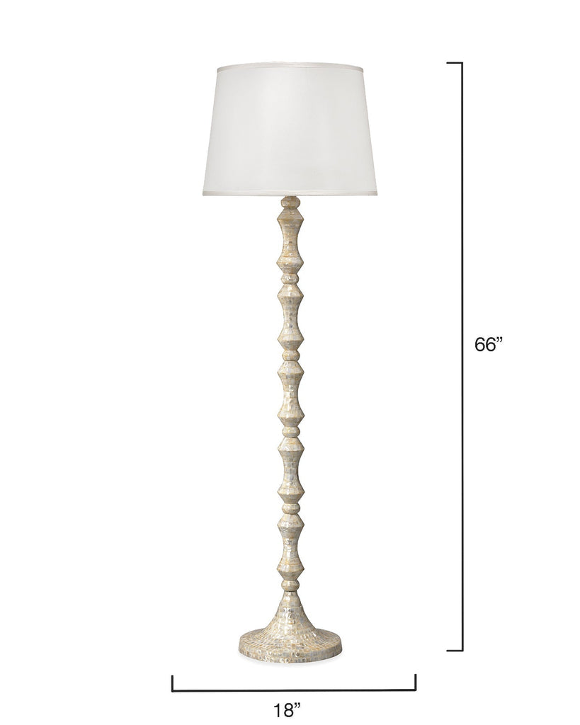 Ornate Pillar Floor Lamp-Cream