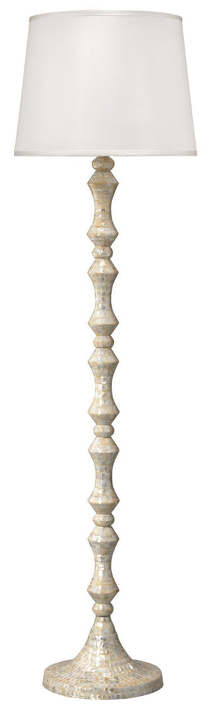 Ornate Pillar Floor Lamp-Cream