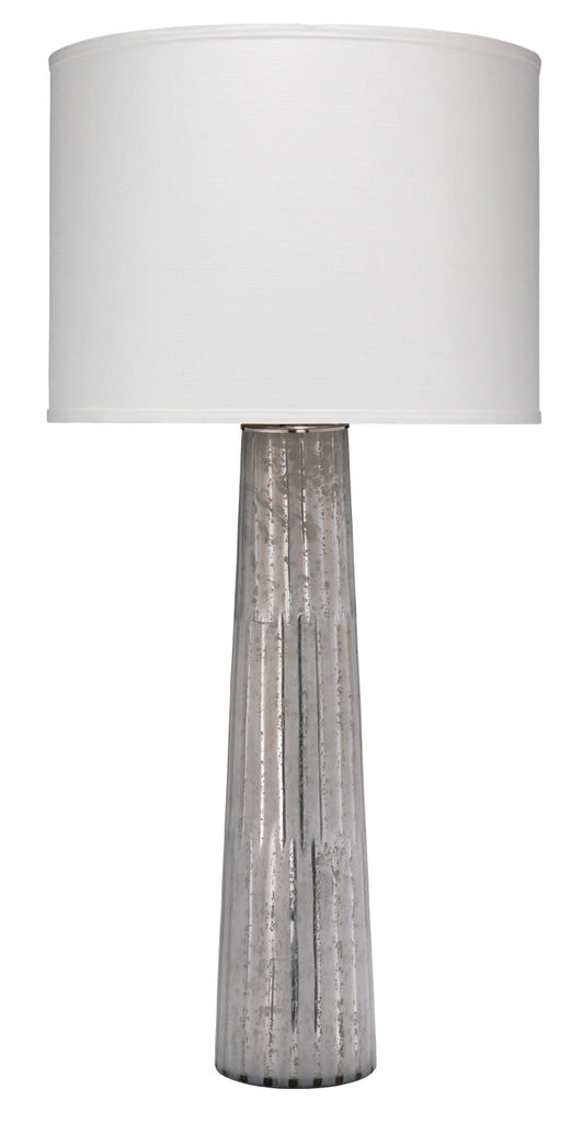 Striped Silver Pillar Table Lamp-Silver