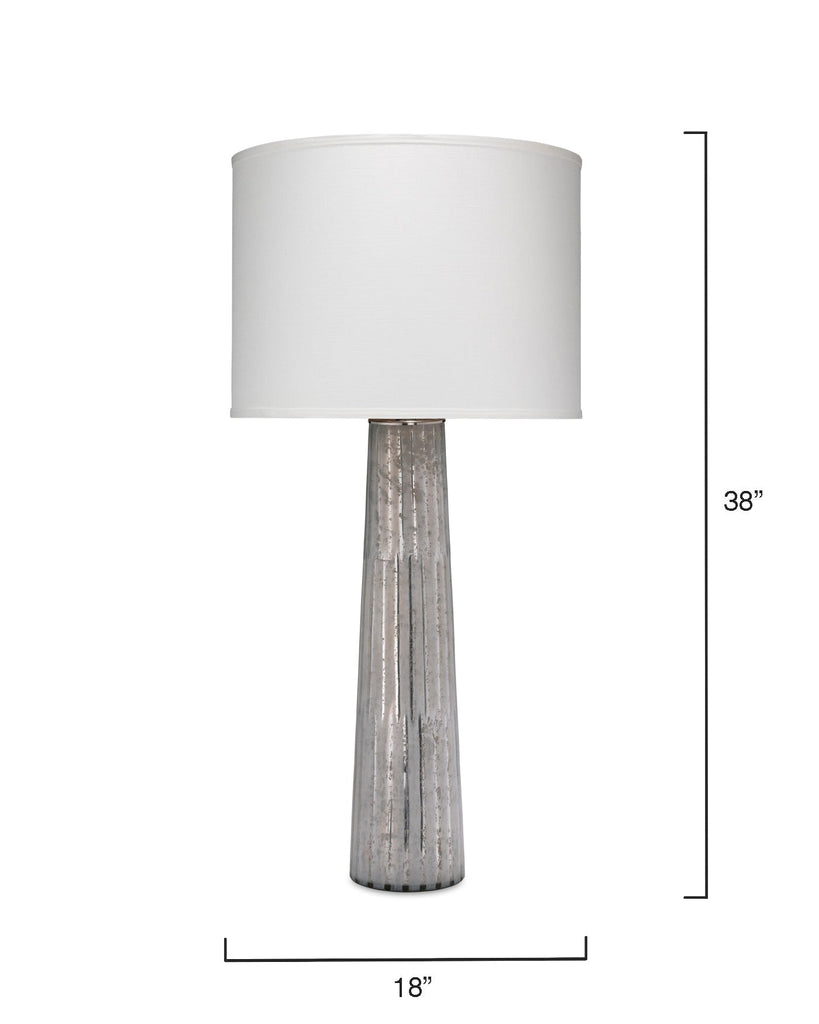 Striped Silver Pillar Table Lamp-Silver