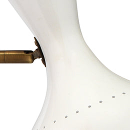 Pisa Swing Arm Floor Lamp-Antique Brass-White