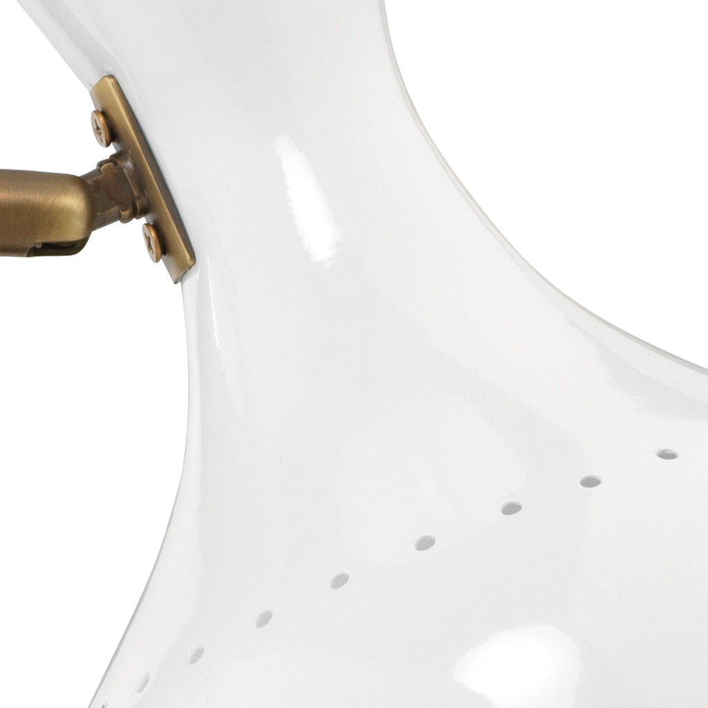 Pisa Swing Arm Table Lamp-White and Antique Brass-1PISA-TLW