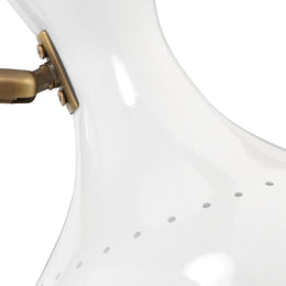 Pisa Swing Arm Table Lamp-White and Antique Brass-1PISA-TLW