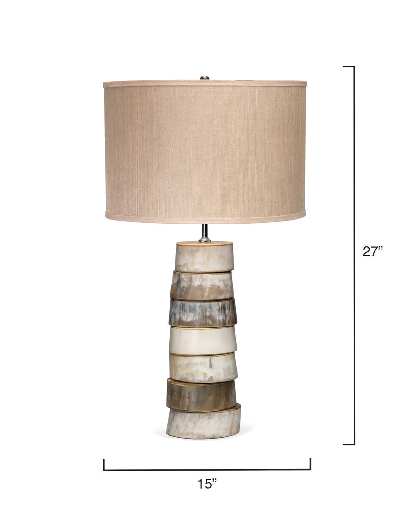Stacked Horn Table Lamp-Brown