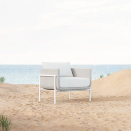 Hampton - Club Chair - Beach - White with Cloud Cushion