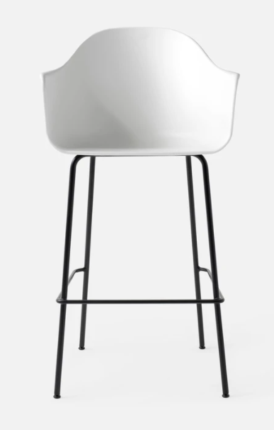 Harbour Bar Chair, Black Legs, White Shell Seat