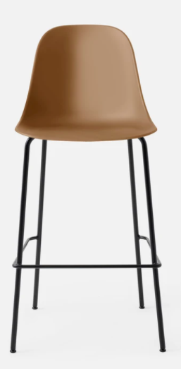 Harbour Bar Side Chair, Black Legs, Khaki Shell Seat