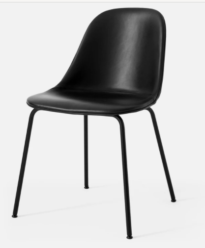 Harbour Dining Side Chair, Black Legs, Leather Dakar 0842 Seat