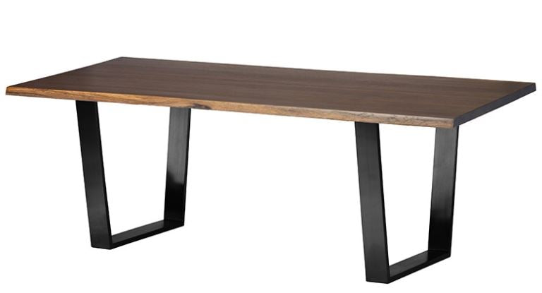 Versailles Dining Table - Seared with Matte Black Legs, 112in