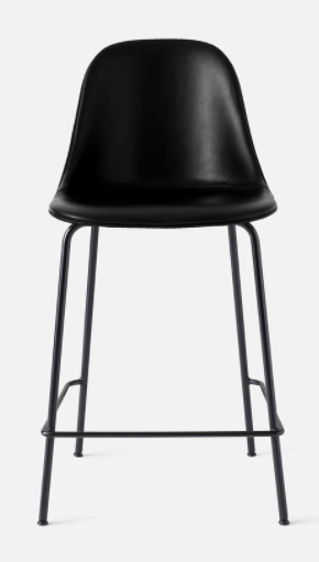 Harbour Counter Side Chair, Black Legs, Leather Dakar 0842 Seat