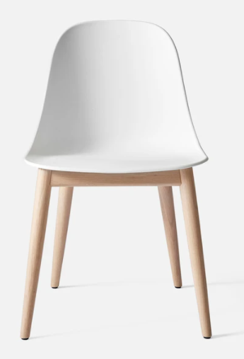 Harbour Dining Side Chair, Natural Oak Legs, White Shell Seat