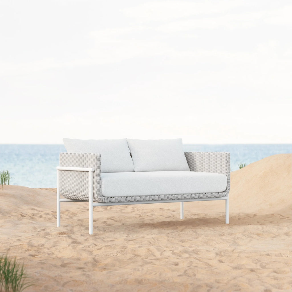 Hampton, Loveseat-Beach White with Cloud Cushion