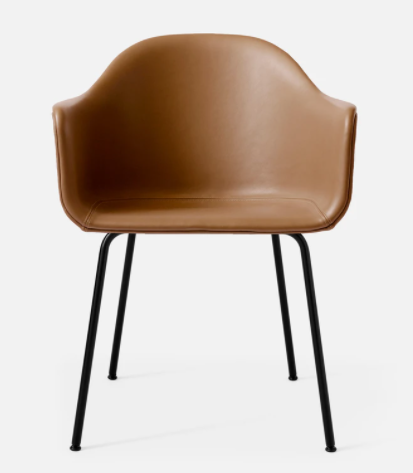 Harbour Dining Chair, Black Legs, Leather Dakar 0250 Seat