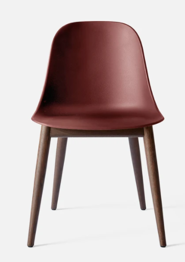 Harbour Dining Side Chair, Dark Oak Legs, Burned Red Shell Seat