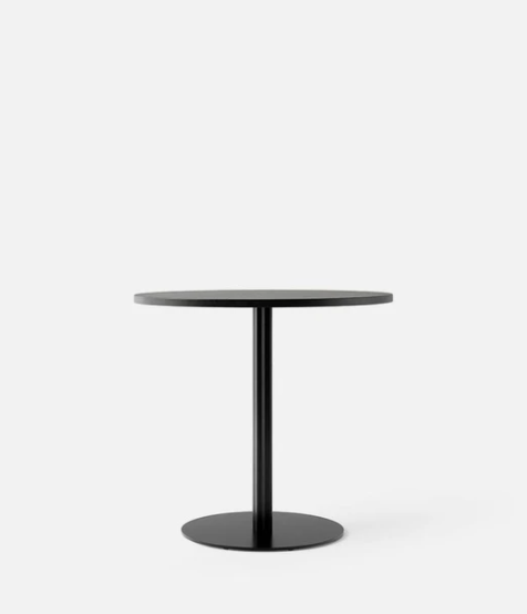 Harbour Column Dining Table, 32 in, Charcoal Linoleum with Black Base