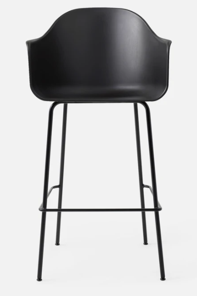 Harbour Bar Chair, Black Legs, Black Shell Seat