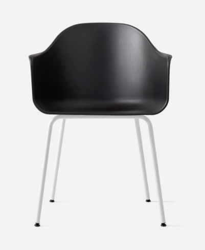 Harbour Dining Chair, White Legs, Black Shell Seat