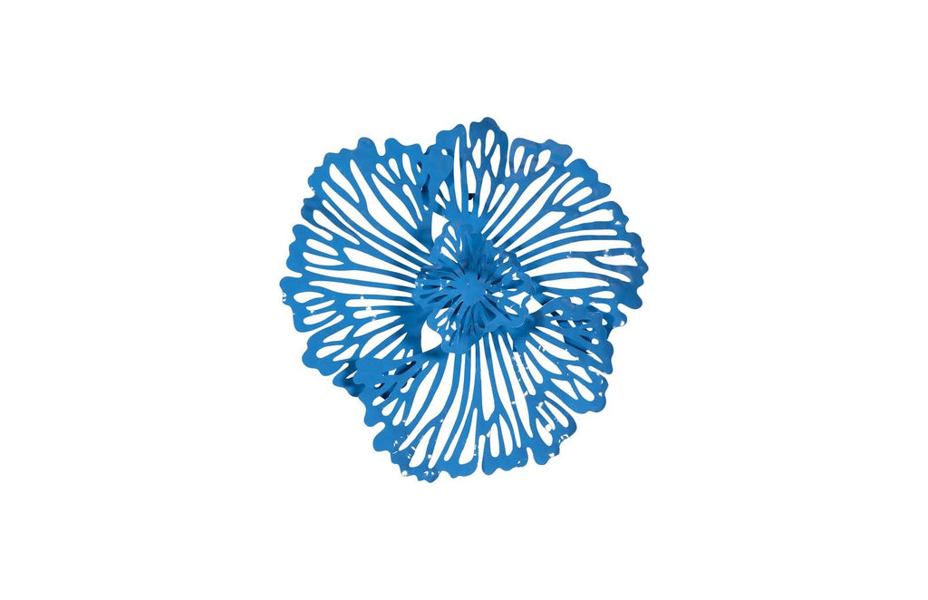 Flower Wall Art, Extra Small, Blue, Metal