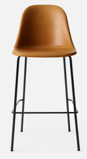 Harbour Bar Side Chair, Black Legs, Leather Dakar 0250 Seat