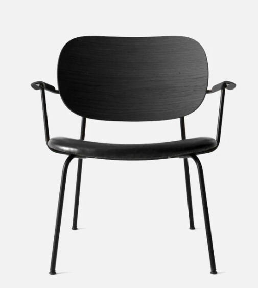 Co Lounge Chair, Black Oak Arms/Back, Leather Dakar 0842 Seat