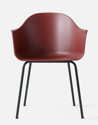 Harbour Dining Chair, Black Legs, Burned Red Shell Seat