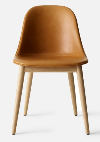 Harbour Dining Side Chair, Natural Oak Legs, Leather Dakar 0250 Seat