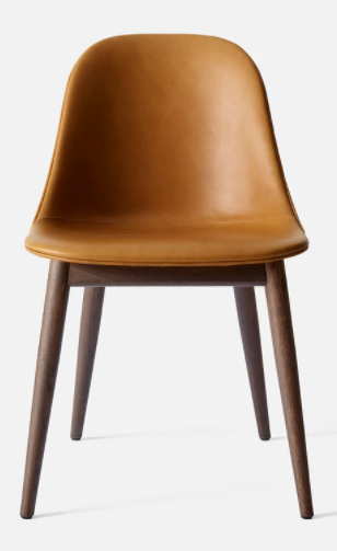 Harbour Dining Side Chair, Dark Oak Legs, Leather Dakar 0250 Seat