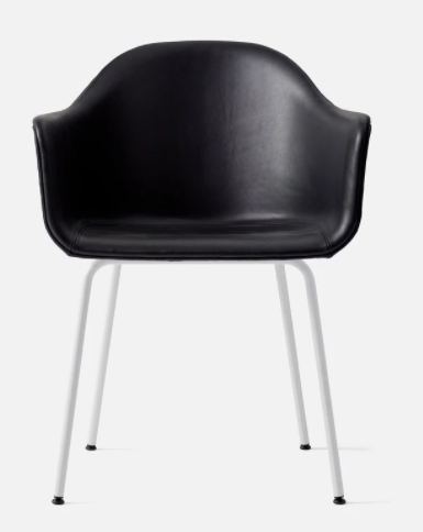 Harbour Dining Chair, White Legs, Leather Dakar 0842 Seat