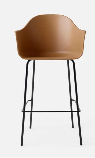 Harbour Bar Chair, Black Legs, Khaki Shell Seat