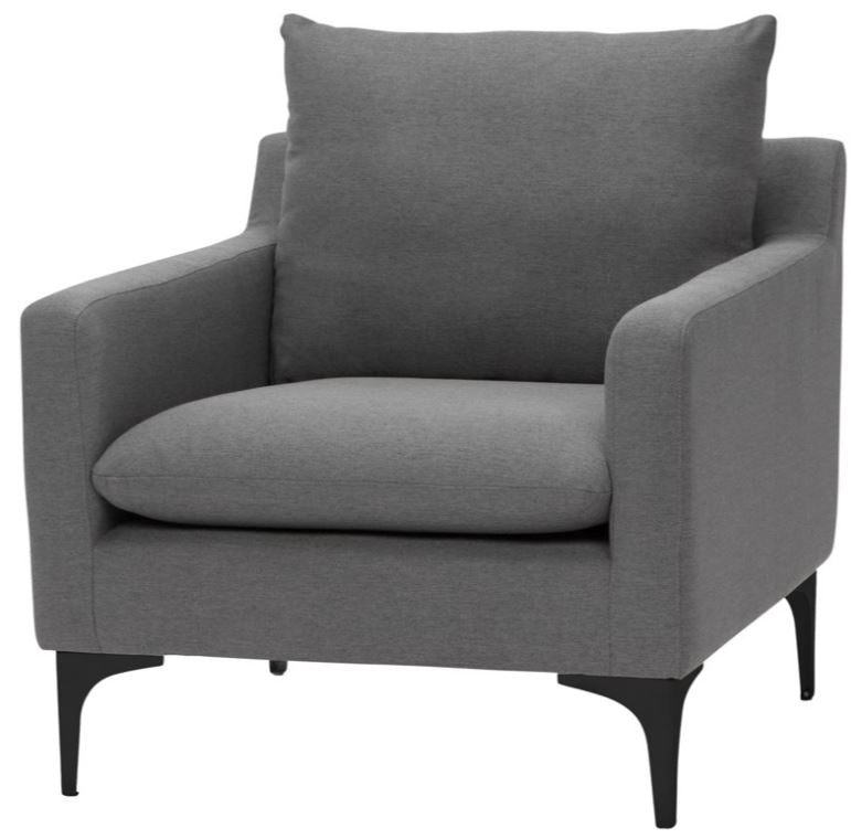 Anders Lounge Chair - Slate Grey with Matte Black Legs