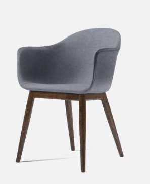 Harbour Dining Chair, Dark Oak Legs, Fiord 751 Seat