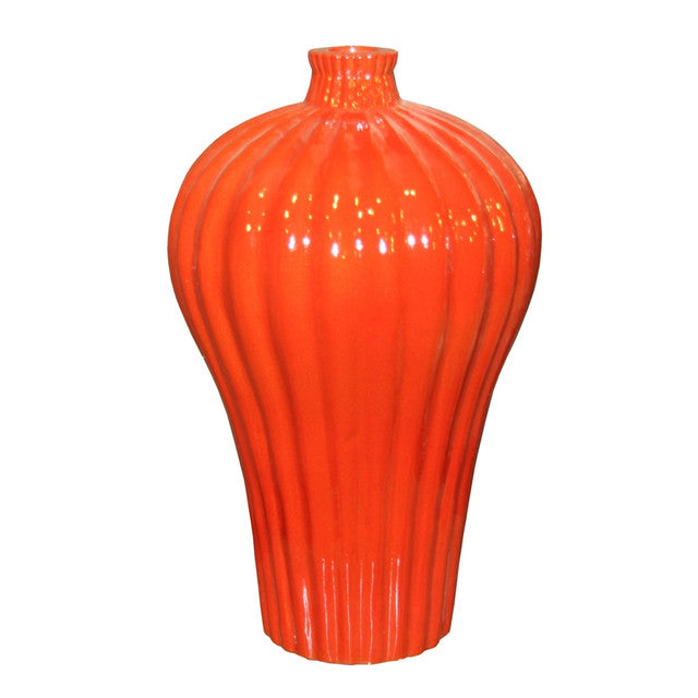 Orange Crackle Prunus Vase Medium