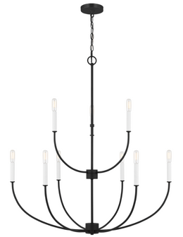 Greenwich Nine Light Chandelier, Midnight Black