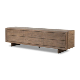 Henry Media Console - Rustic Grey Veneer