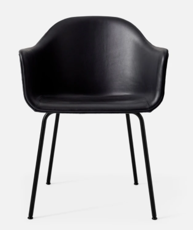 Harbour Dining Chair, Black Legs, Leather Dakar 0842 Seat