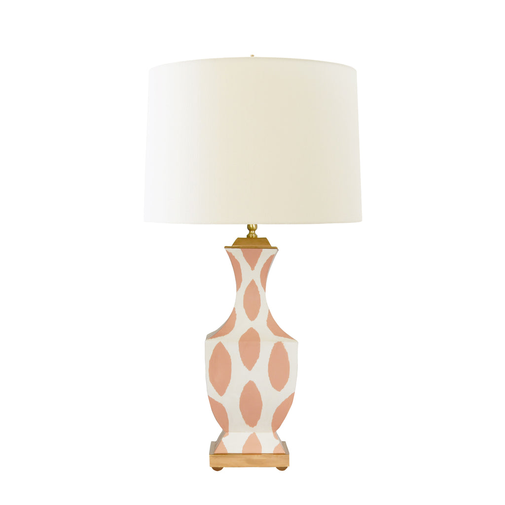 Gina Ikat Table Lamp, Coral