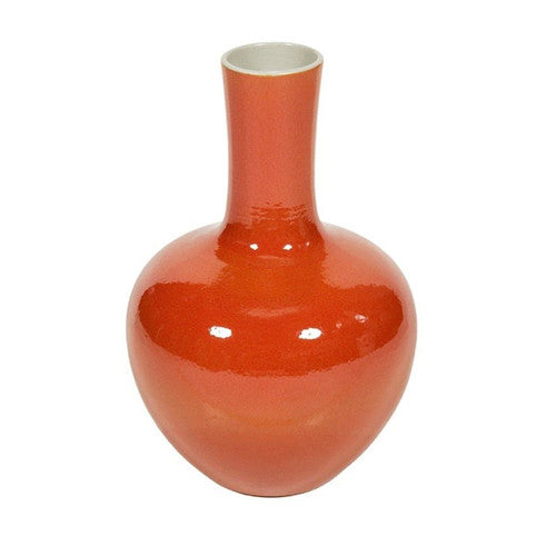 Orange Globular Vase