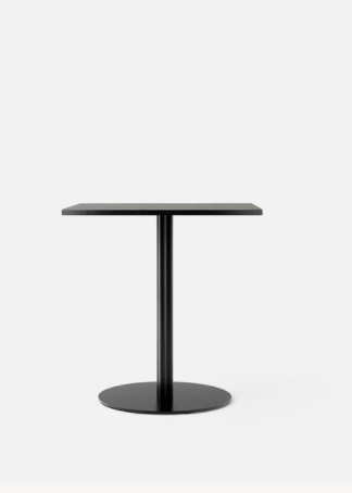 Harbour Column Dining Table, 24x28 in, Charcoal Linoleum with Black Base