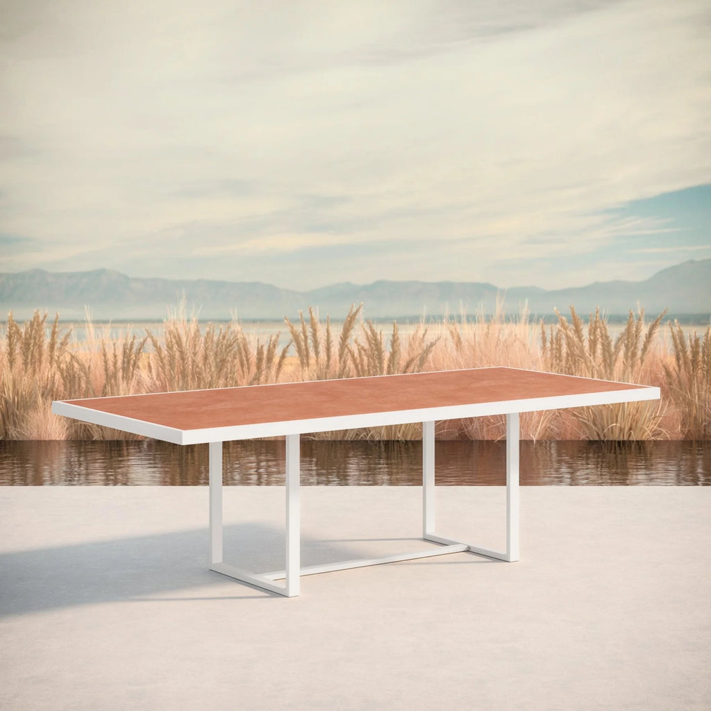 Pavia-96" Dining Table-White-Dekton Umber