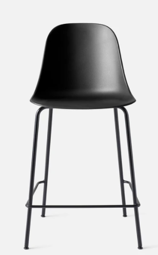 Harbour Counter Side Chair, Black Legs, Black Shell Seat