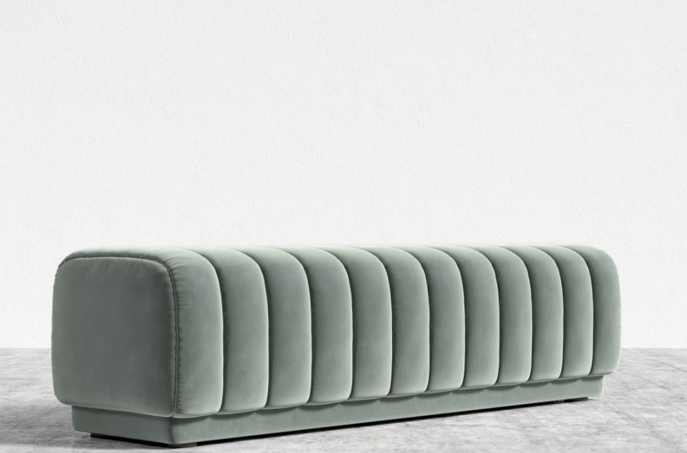 Berlin Bench Moonstone Velvet