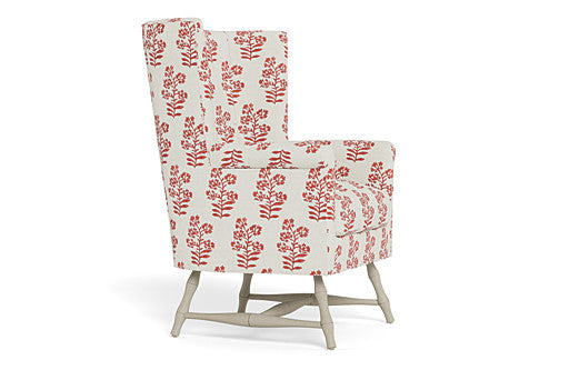 Westcott Chair - Floral Blockprint - Red