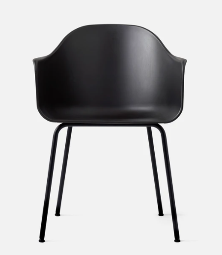 Harbour Dining Chair, Black Legs, Black Shell Seat