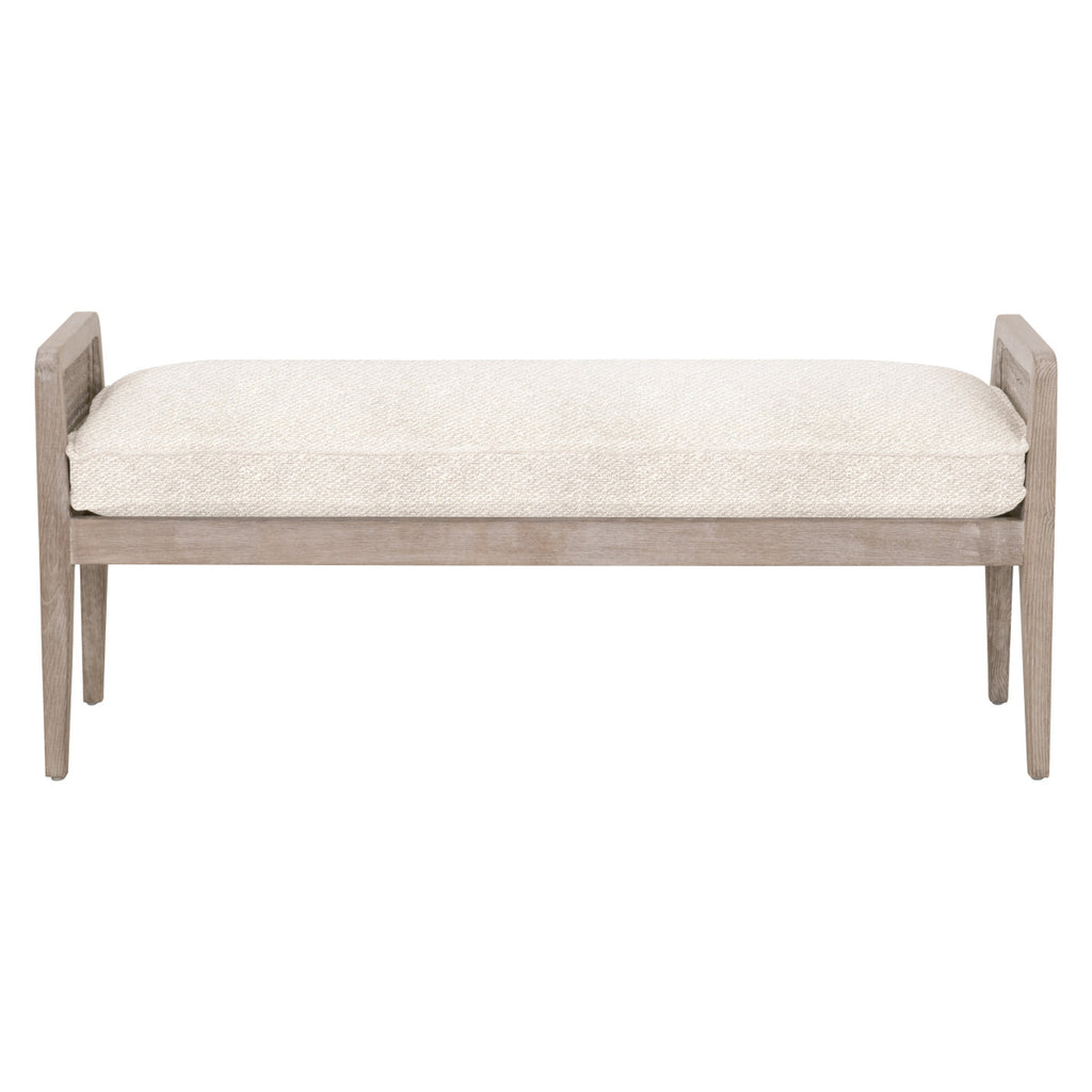 Leone Bench - LiveSmart Gellar-Linen, Natural Gray Oak, Cane