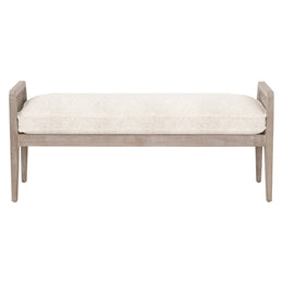 Leone Bench - LiveSmart Gellar-Linen, Natural Gray Oak, Cane